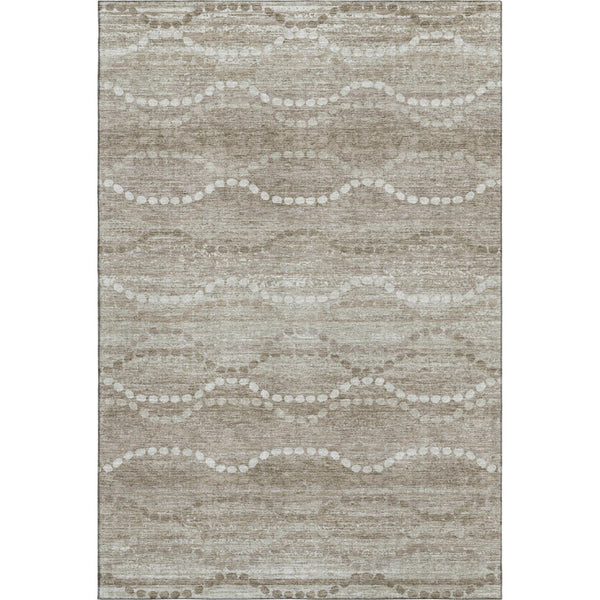 HomeRoots 10' Khaki and Ivory Abstract Geometric Area Rug – Washable, UV-Protected, and Ideal for Busy Homes 715285