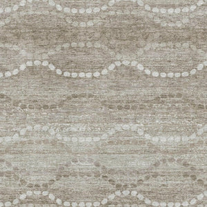 HomeRoots 10' Khaki and Ivory Abstract Geometric Area Rug – Washable, UV-Protected, and Ideal for Busy Homes 715285