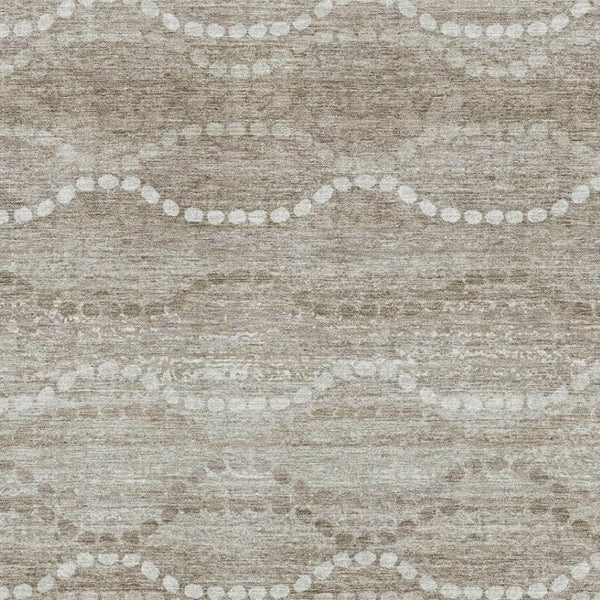 HomeRoots 10' Khaki and Ivory Abstract Geometric Area Rug – Washable, UV-Protected, and Ideal for Busy Homes 715285