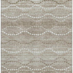HomeRoots 10' Khaki and Ivory Abstract Geometric Area Rug – Washable, UV-Protected, and Ideal for Busy Homes 715285
