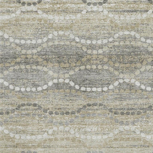 HomeRoots 5' X 8' Stylish Pewter and Ivory Abstract Geometric Washable Area Rug with UV Protection & Durability 715287