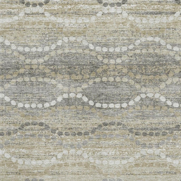 HomeRoots 5' X 8' Stylish Pewter and Ivory Abstract Geometric Washable Area Rug with UV Protection & Durability 715287