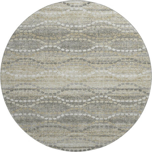 HomeRoots 8' X 10' Abstract Geometric Area Rug in Pewter & Ivory - Washable, Stain Resistant, UV Protected! 715289