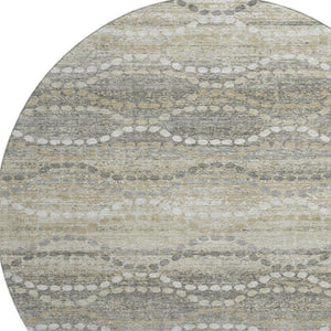 HomeRoots 8' X 10' Abstract Geometric Area Rug in Pewter & Ivory - Washable, Stain Resistant, UV Protected! 715289
