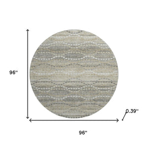 HomeRoots 8' X 10' Abstract Geometric Area Rug in Pewter & Ivory - Washable, Stain Resistant, UV Protected! 715289