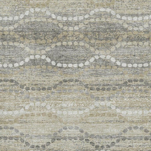 HomeRoots 9' X 12' Contemporary Pewter & Ivory Geometric Washable Area Rug with UV Protection for Homes 715290