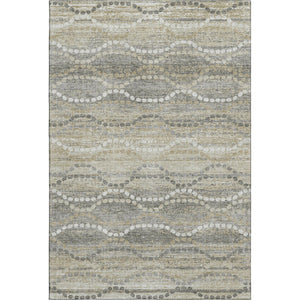 HomeRoots 10' X 14' Stylish Pewter and Ivory Geometric Washable Area Rug with UV Protection for Busy Homes 715291