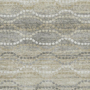 HomeRoots 10' X 14' Stylish Pewter and Ivory Geometric Washable Area Rug with UV Protection for Busy Homes 715291