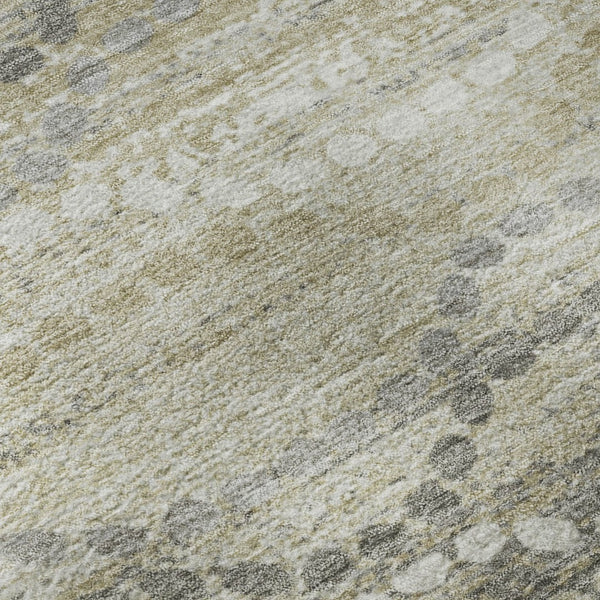 HomeRoots 10' X 14' Stylish Pewter and Ivory Geometric Washable Area Rug with UV Protection for Busy Homes 715291
