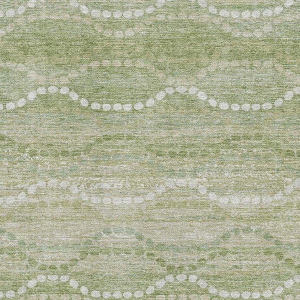 HomeRoots 5' X 8' Stylish Sage and Ivory Geometric Area Rug - Washable, Stain-Resistant, UV Protected Design 715293