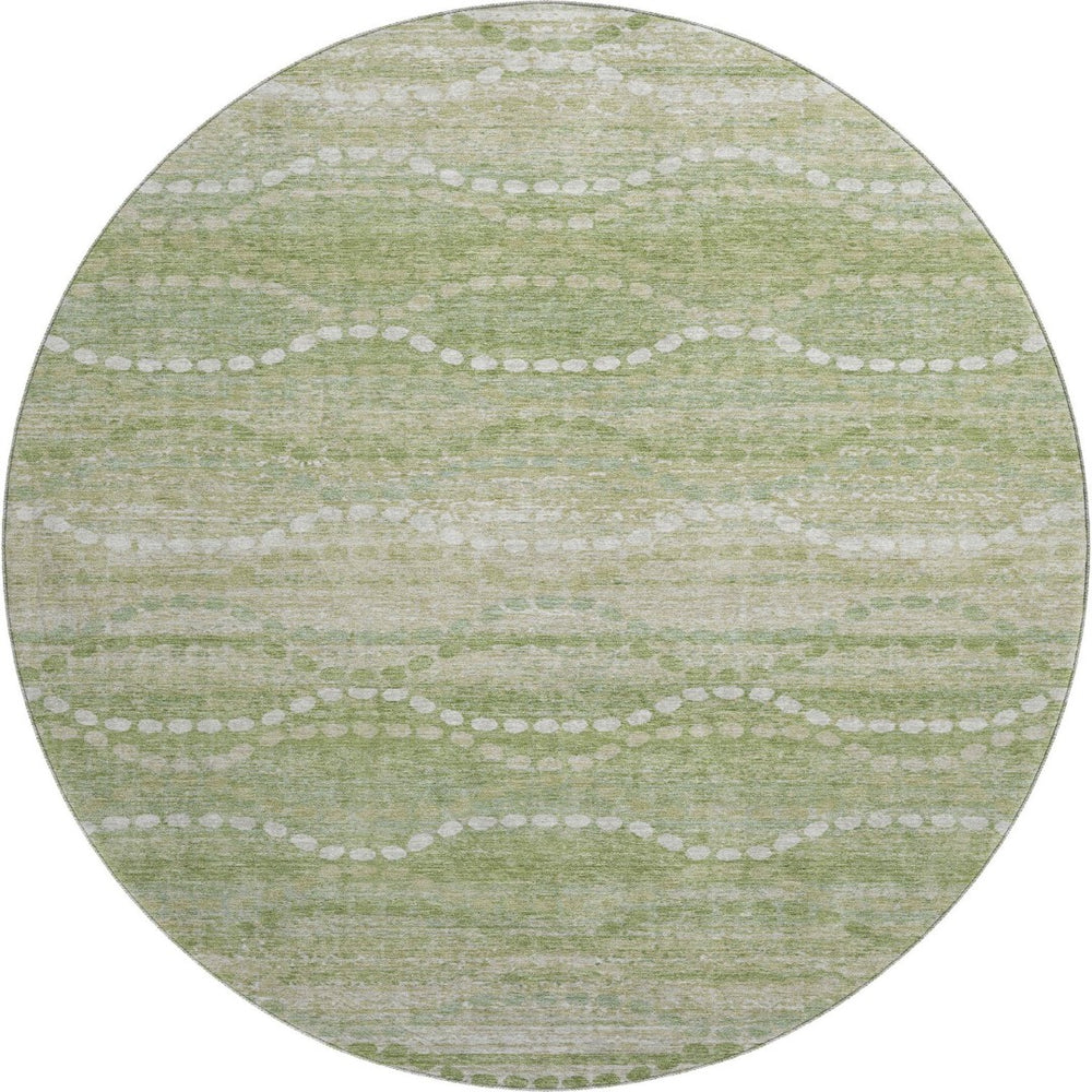 HomeRoots 8' X 10' Sage and Ivory Abstract Geometric Area Rug - Washable, UV Protected, Stain Resistant Design 715295