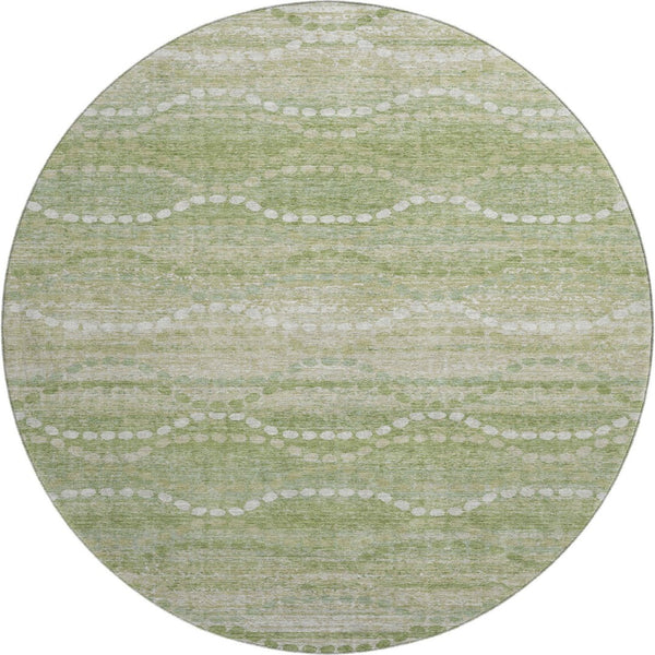 HomeRoots 8' X 10' Sage and Ivory Abstract Geometric Area Rug - Washable, UV Protected, Stain Resistant Design 715295