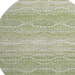 HomeRoots 8' X 10' Sage and Ivory Abstract Geometric Area Rug - Washable, UV Protected, Stain Resistant Design 715295