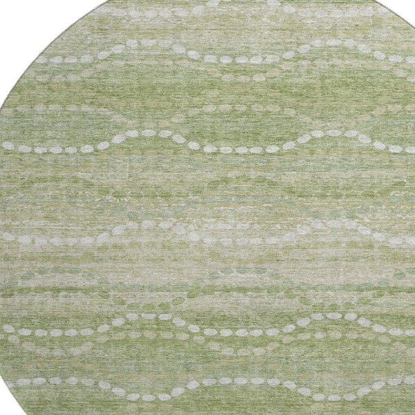 HomeRoots 8' X 10' Sage and Ivory Abstract Geometric Area Rug - Washable, UV Protected, Stain Resistant Design 715295