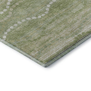 HomeRoots 8' X 10' Sage and Ivory Abstract Geometric Area Rug - Washable, UV Protected, Stain Resistant Design 715295