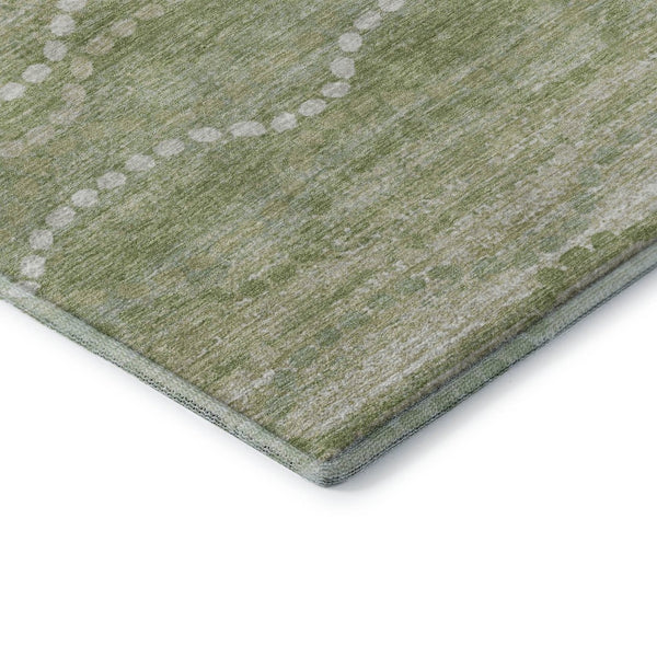 HomeRoots 8' X 10' Sage and Ivory Abstract Geometric Area Rug - Washable, UV Protected, Stain Resistant Design 715295