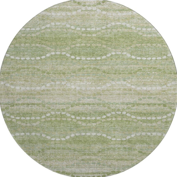 HomeRoots 8' X 10' Sage and Ivory Abstract Geometric Area Rug - Washable, UV Protected, Stain Resistant Design 715295