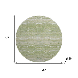 HomeRoots 8' X 10' Sage and Ivory Abstract Geometric Area Rug - Washable, UV Protected, Stain Resistant Design 715295