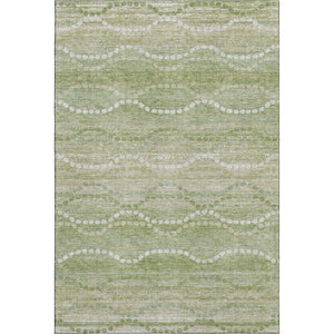 HomeRoots 9' X 12' Sage & Ivory Geometric Area Rug - Washable, UV-Protected, Stain-Resistant for Busy Homes 715296
