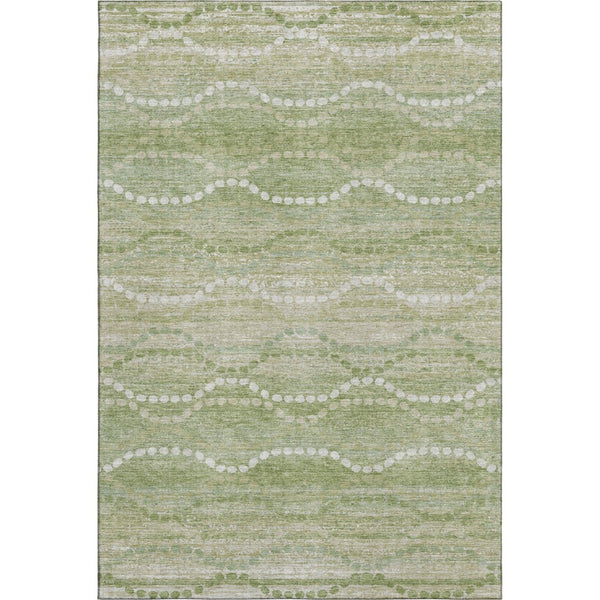 HomeRoots 10' Sage and Ivory Abstract Geometric Area Rug - Washable, UV-Protected, Stain-Resistant, Durable Design 715297