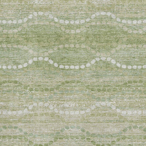 HomeRoots 10' Sage and Ivory Abstract Geometric Area Rug - Washable, UV-Protected, Stain-Resistant, Durable Design 715297