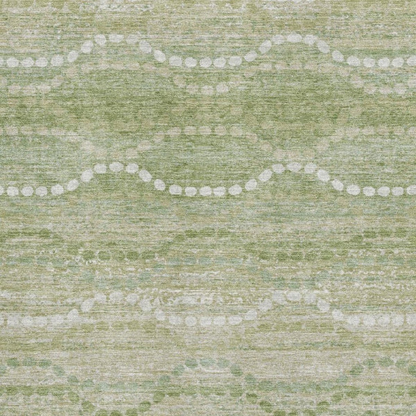 HomeRoots 10' Sage and Ivory Abstract Geometric Area Rug - Washable, UV-Protected, Stain-Resistant, Durable Design 715297