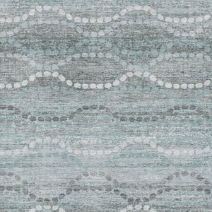 HomeRoots 5' X 8' Teal And Ivory Abstract Geometric Area Rug - Washable, UV Protected, Pet Friendly Design! 715299