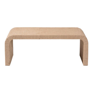 English Elm Bohemian Hand-woven Rattan Round End Table with Open Geometric Base for Living Rooms B2750P467804
