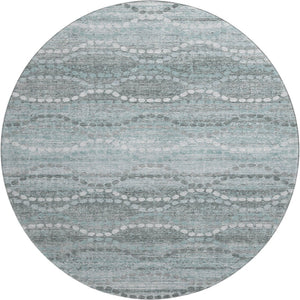 HomeRoots 8' X 10' Stylish Teal & Ivory Abstract Area Rug - Washable, UV Protected, Non-Slip, Family Friendly! 715301