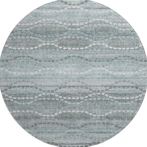 HomeRoots 8' X 10' Stylish Teal & Ivory Abstract Area Rug - Washable, UV Protected, Non-Slip, Family Friendly! 715301