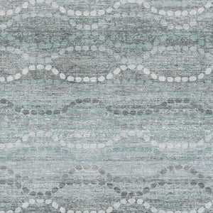 HomeRoots 9' X 12' Teal & Ivory Abstract Geometric Area Rug - Washable, Stain-Resistant, UV Protected Design! 715302