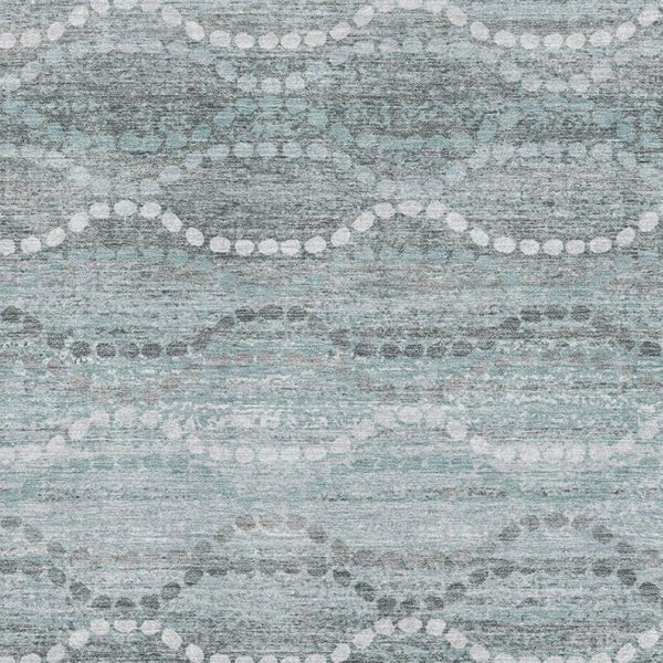 HomeRoots 9' X 12' Teal & Ivory Abstract Geometric Area Rug - Washable, Stain-Resistant, UV Protected Design! 715302