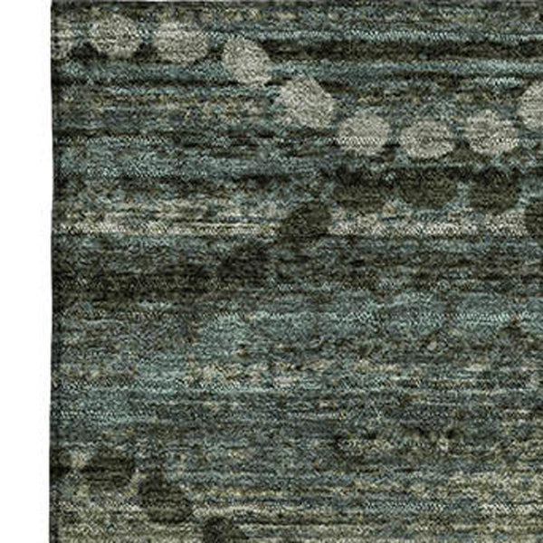 HomeRoots 5' X 8' Sage and Gray Abstract Geometric Area Rug - Washable, UV-Protected, Family-Friendly Style! 715305