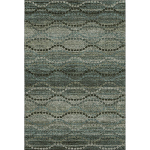 HomeRoots 8' Sage and Gray Abstract Round Rug - Washable, Stain Resistant, UV Protected for Modern Spaces 715306