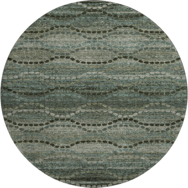 HomeRoots 8' X 10' Sage and Gray Abstract Geometric Area Rug - Washable, UV-Protected, Perfect for Homes with Kids! 715307