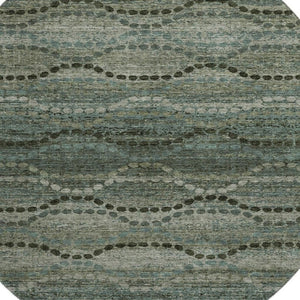 HomeRoots 8' X 10' Sage and Gray Abstract Geometric Area Rug - Washable, UV-Protected, Perfect for Homes with Kids! 715307