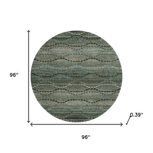 HomeRoots 8' X 10' Sage and Gray Abstract Geometric Area Rug - Washable, UV-Protected, Perfect for Homes with Kids! 715307
