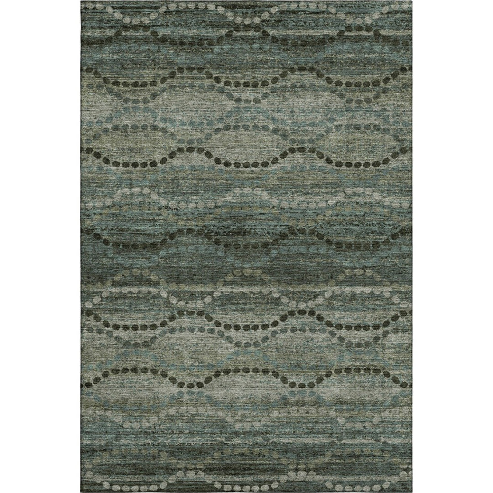 HomeRoots 9' X 12' Sage and Gray Abstract Geometric Area Rug - Washable, UV Protected, Perfect for Any Room! 715308