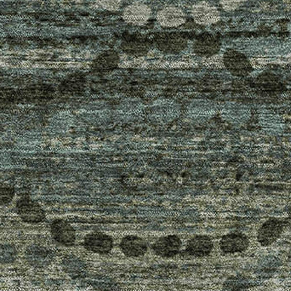 HomeRoots 9' X 12' Sage and Gray Abstract Geometric Area Rug - Washable, UV Protected, Perfect for Any Room! 715308