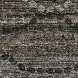 HomeRoots 5' x 8' Chocolate & Gray Abstract Geometric Area Rug - Washable, UV-Protected, Durable Style 715311