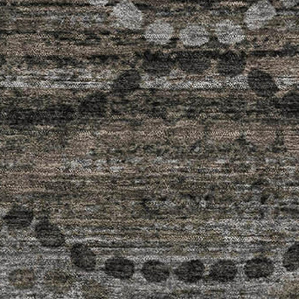 HomeRoots 5' x 8' Chocolate & Gray Abstract Geometric Area Rug - Washable, UV-Protected, Durable Style 715311