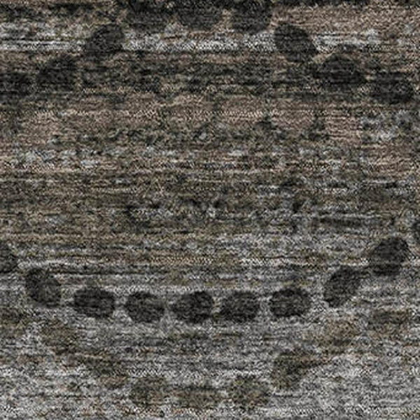 HomeRoots 8' Chocolate & Gray Abstract Geometric Washable Round Rug – Durable, UV-Protected, Stylish Design! 715312
