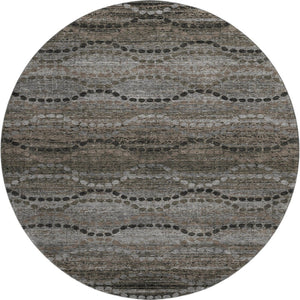 HomeRoots 8' X 10' Chocolate & Gray Geometric Washable Area Rug – Stylish, Durable, UV Protected for Families 715313