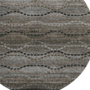 HomeRoots 8' X 10' Chocolate & Gray Geometric Washable Area Rug – Stylish, Durable, UV Protected for Families 715313