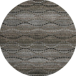 HomeRoots 8' X 10' Chocolate & Gray Geometric Washable Area Rug – Stylish, Durable, UV Protected for Families 715313