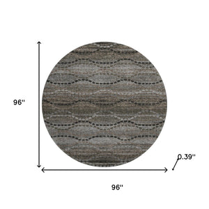 HomeRoots 8' X 10' Chocolate & Gray Geometric Washable Area Rug – Stylish, Durable, UV Protected for Families 715313