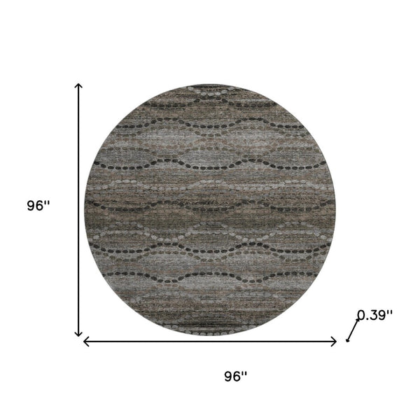 HomeRoots 8' X 10' Chocolate & Gray Geometric Washable Area Rug – Stylish, Durable, UV Protected for Families 715313