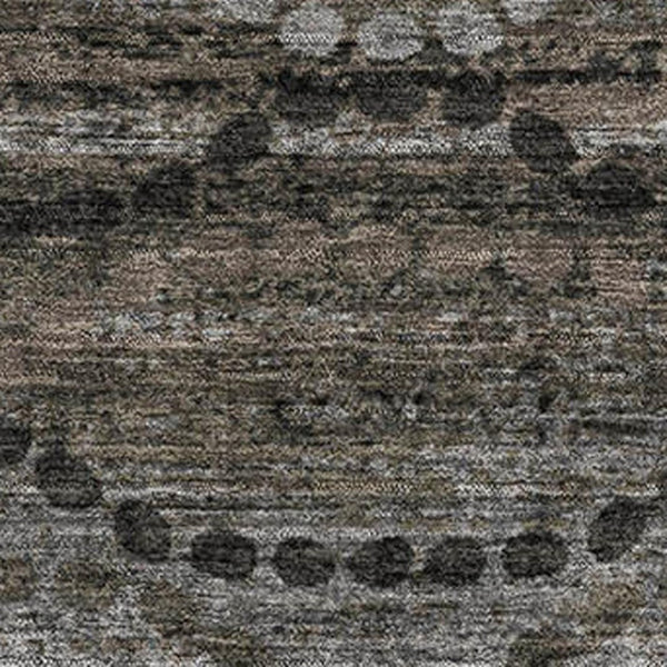 HomeRoots 10' X 14' Chocolate and Gray Abstract Geometric Area Rug - Durable, Washable, UV Protected Design 715315