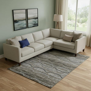 HomeRoots 10' X 14' Chocolate and Gray Abstract Geometric Area Rug - Durable, Washable, UV Protected Design 715315