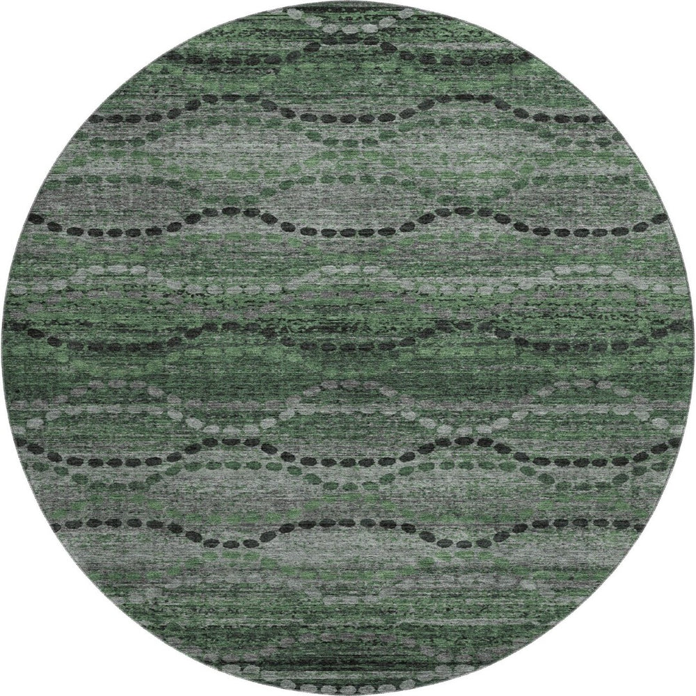 HomeRoots 8' X 10' Washable Olive Green & Gray Abstract Area Rug with UV Protection for High-Traffic Rooms 715325